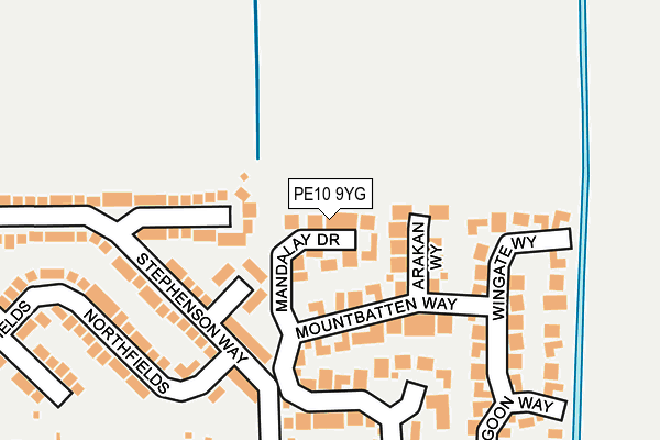 PE10 9YG map - OS OpenMap – Local (Ordnance Survey)