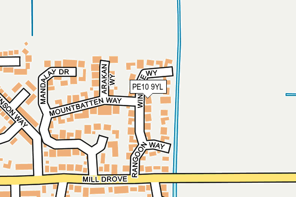 PE10 9YL map - OS OpenMap – Local (Ordnance Survey)