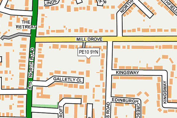 PE10 9YN map - OS OpenMap – Local (Ordnance Survey)