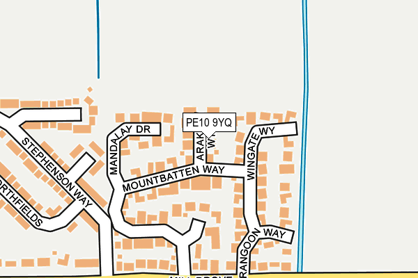 PE10 9YQ map - OS OpenMap – Local (Ordnance Survey)