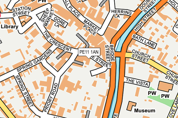 PE11 1AN map - OS OpenMap – Local (Ordnance Survey)