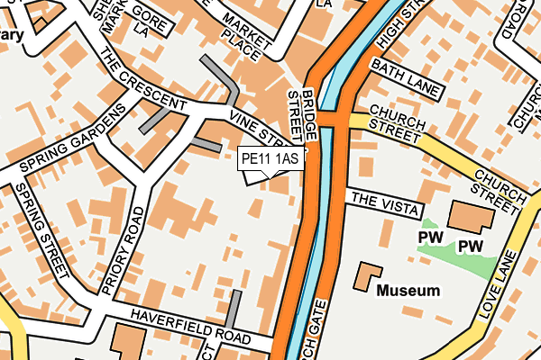 PE11 1AS map - OS OpenMap – Local (Ordnance Survey)