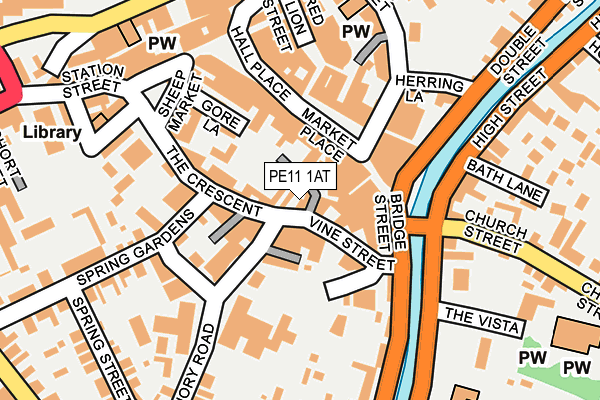 PE11 1AT map - OS OpenMap – Local (Ordnance Survey)