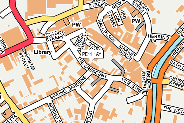 PE11 1AY map - OS OpenMap – Local (Ordnance Survey)