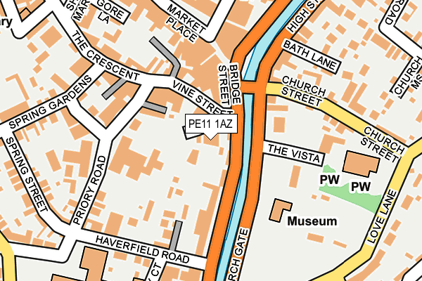 PE11 1AZ map - OS OpenMap – Local (Ordnance Survey)