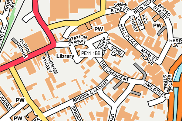 PE11 1BB map - OS OpenMap – Local (Ordnance Survey)
