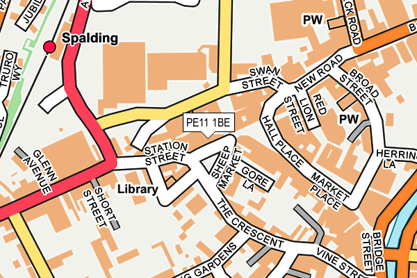 PE11 1BE map - OS OpenMap – Local (Ordnance Survey)