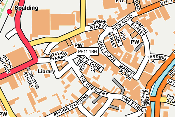 PE11 1BH map - OS OpenMap – Local (Ordnance Survey)