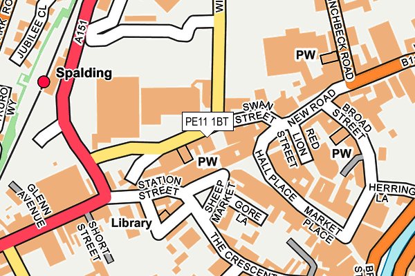 PE11 1BT map - OS OpenMap – Local (Ordnance Survey)