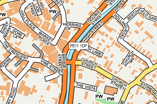 PE11 1DP map - OS OpenMap – Local (Ordnance Survey)