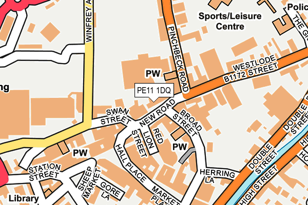PE11 1DQ map - OS OpenMap – Local (Ordnance Survey)