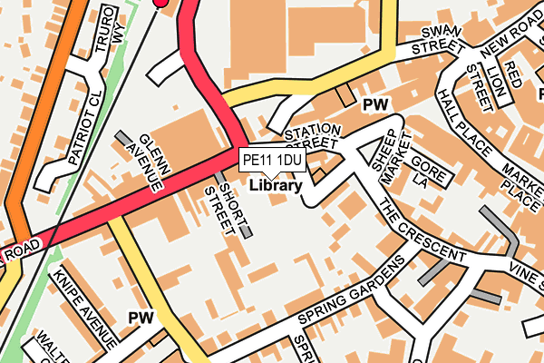 PE11 1DU map - OS OpenMap – Local (Ordnance Survey)