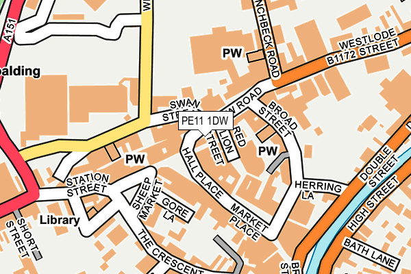PE11 1DW map - OS OpenMap – Local (Ordnance Survey)