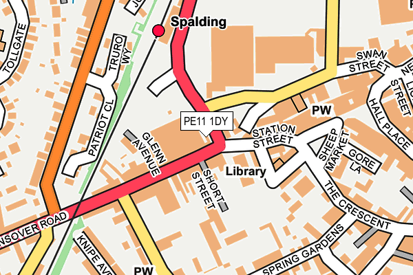 PE11 1DY map - OS OpenMap – Local (Ordnance Survey)