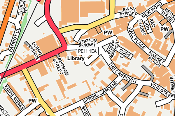 PE11 1EA map - OS OpenMap – Local (Ordnance Survey)