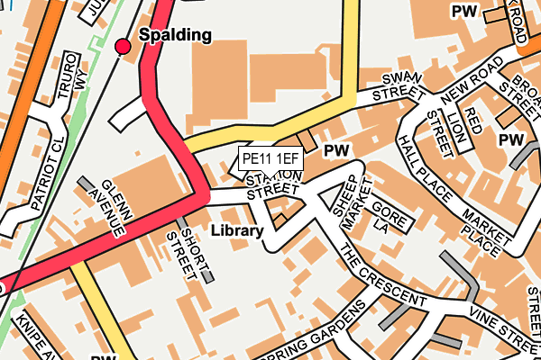 PE11 1EF map - OS OpenMap – Local (Ordnance Survey)