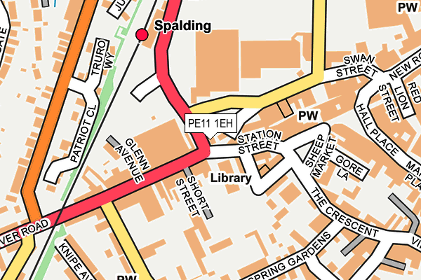 PE11 1EH map - OS OpenMap – Local (Ordnance Survey)
