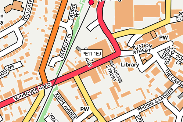 PE11 1EJ map - OS OpenMap – Local (Ordnance Survey)