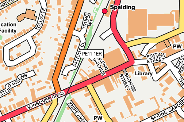 PE11 1ER map - OS OpenMap – Local (Ordnance Survey)