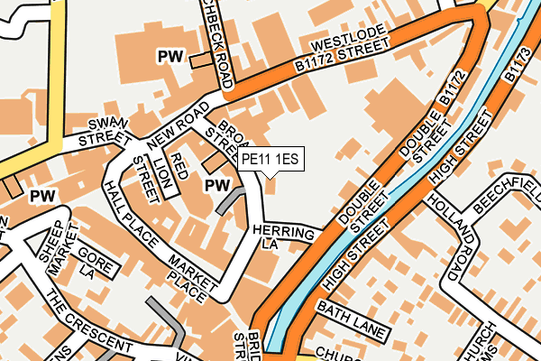 PE11 1ES map - OS OpenMap – Local (Ordnance Survey)