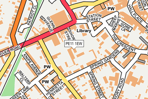PE11 1EW map - OS OpenMap – Local (Ordnance Survey)