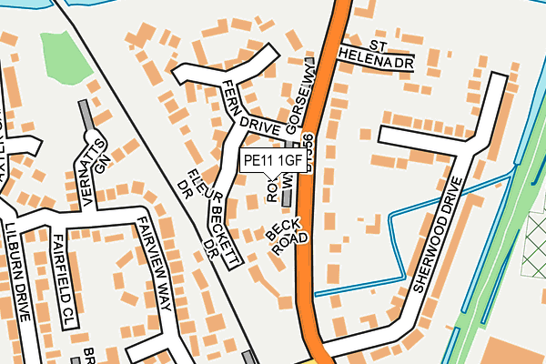 PE11 1GF map - OS OpenMap – Local (Ordnance Survey)