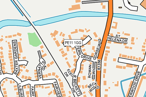 PE11 1GG map - OS OpenMap – Local (Ordnance Survey)