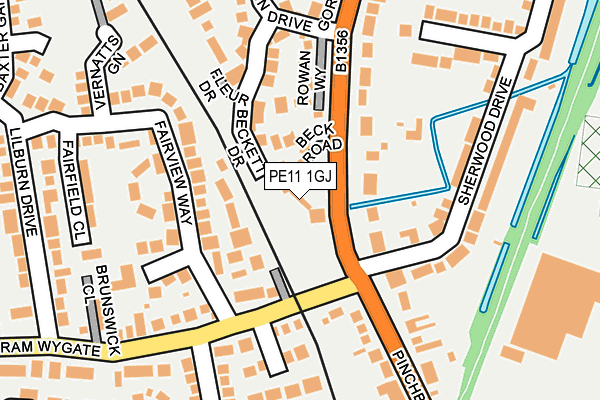 PE11 1GJ map - OS OpenMap – Local (Ordnance Survey)