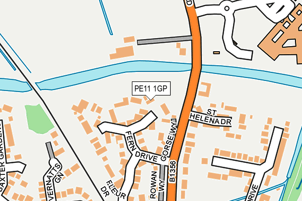 PE11 1GP map - OS OpenMap – Local (Ordnance Survey)