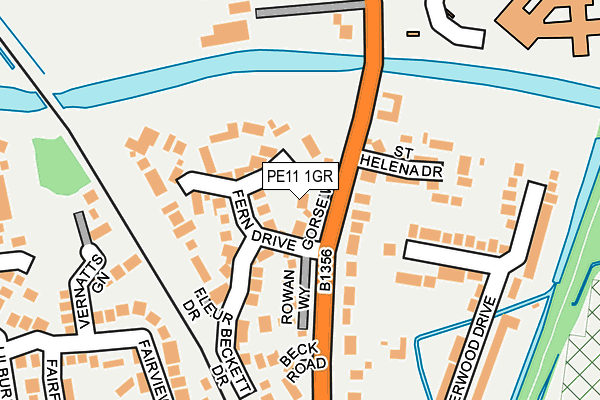 PE11 1GR map - OS OpenMap – Local (Ordnance Survey)