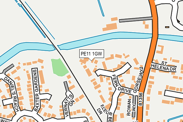 PE11 1GW map - OS OpenMap – Local (Ordnance Survey)