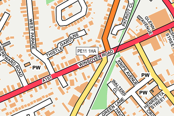 PE11 1HA map - OS OpenMap – Local (Ordnance Survey)