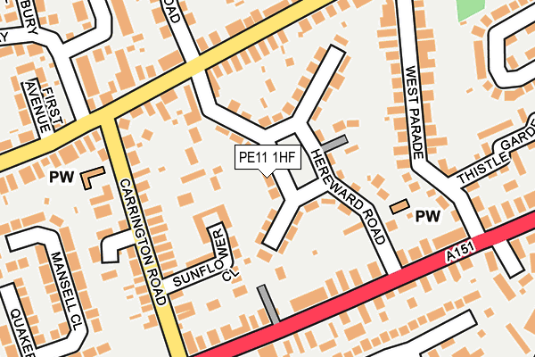 PE11 1HF map - OS OpenMap – Local (Ordnance Survey)