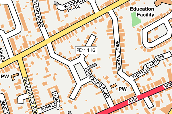 PE11 1HG map - OS OpenMap – Local (Ordnance Survey)