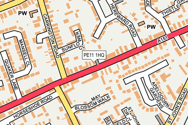 PE11 1HQ map - OS OpenMap – Local (Ordnance Survey)