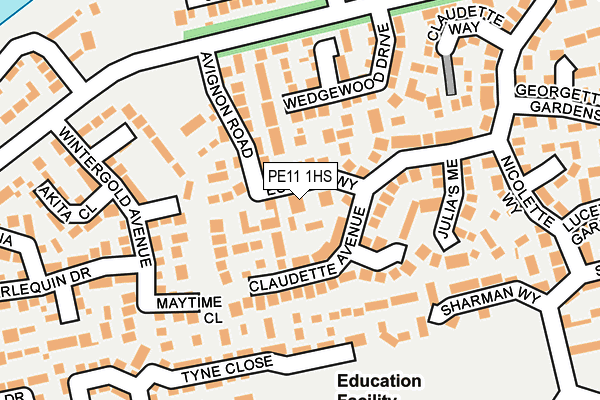 PE11 1HS map - OS OpenMap – Local (Ordnance Survey)