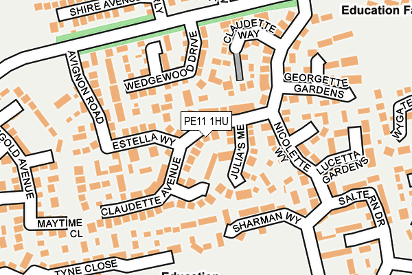 PE11 1HU map - OS OpenMap – Local (Ordnance Survey)