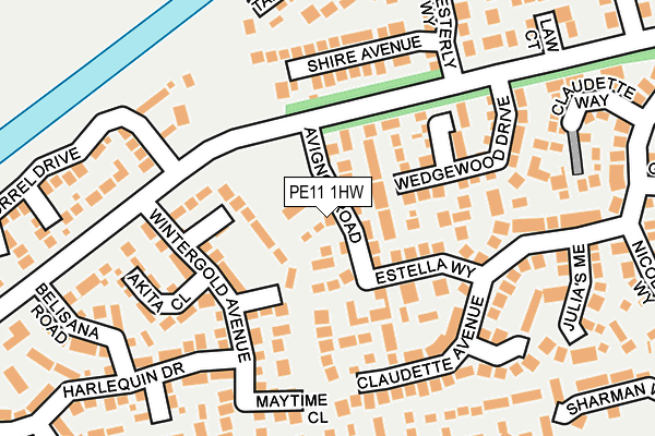 PE11 1HW map - OS OpenMap – Local (Ordnance Survey)
