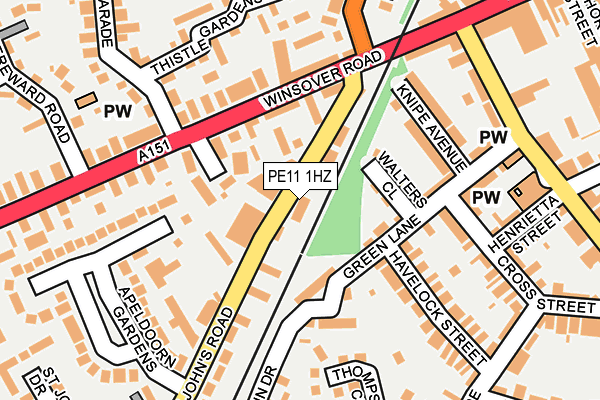 PE11 1HZ map - OS OpenMap – Local (Ordnance Survey)