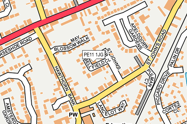 PE11 1JG map - OS OpenMap – Local (Ordnance Survey)