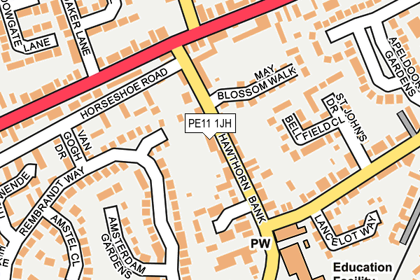 PE11 1JH map - OS OpenMap – Local (Ordnance Survey)