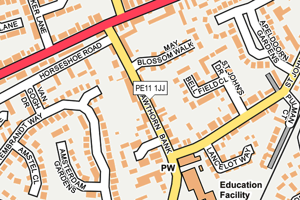 PE11 1JJ map - OS OpenMap – Local (Ordnance Survey)