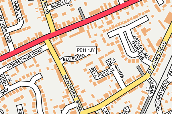 PE11 1JY map - OS OpenMap – Local (Ordnance Survey)
