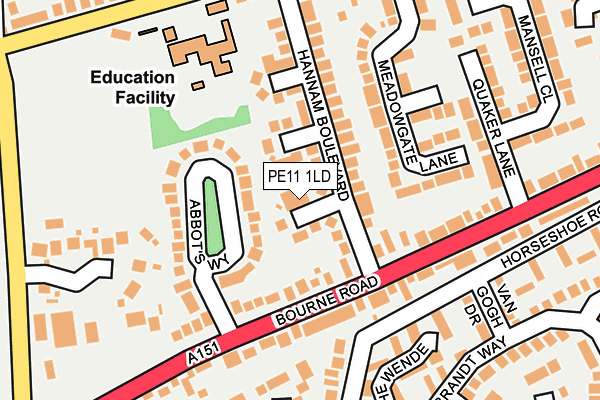 PE11 1LD map - OS OpenMap – Local (Ordnance Survey)
