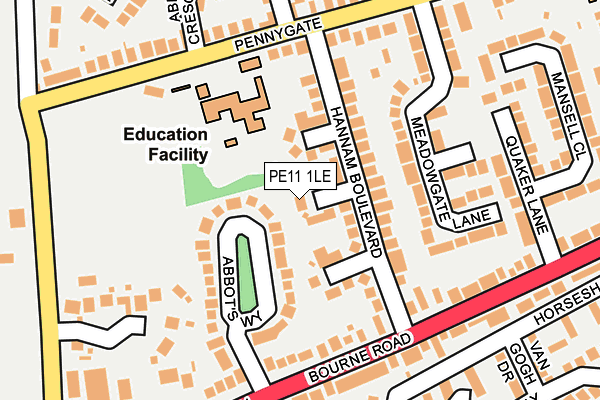 PE11 1LE map - OS OpenMap – Local (Ordnance Survey)