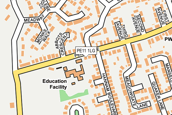 PE11 1LG map - OS OpenMap – Local (Ordnance Survey)
