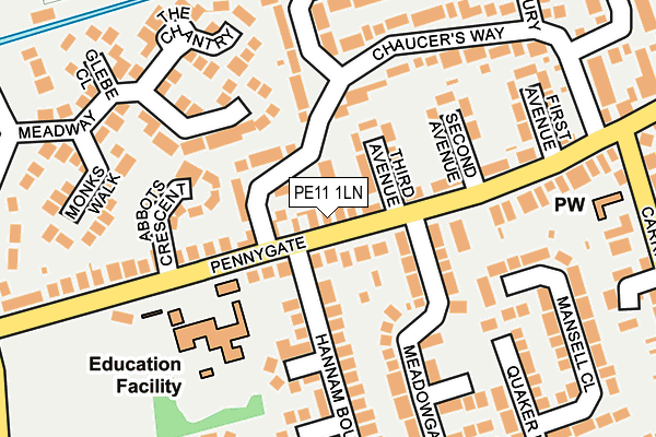 PE11 1LN map - OS OpenMap – Local (Ordnance Survey)