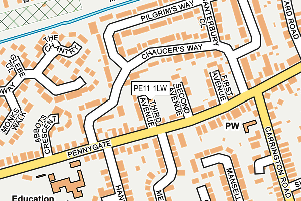 PE11 1LW map - OS OpenMap – Local (Ordnance Survey)