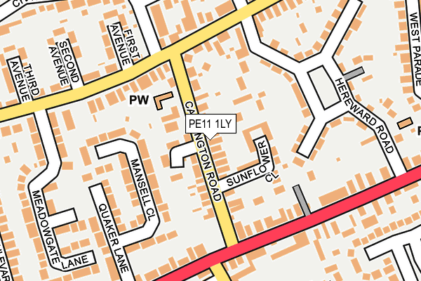 PE11 1LY map - OS OpenMap – Local (Ordnance Survey)