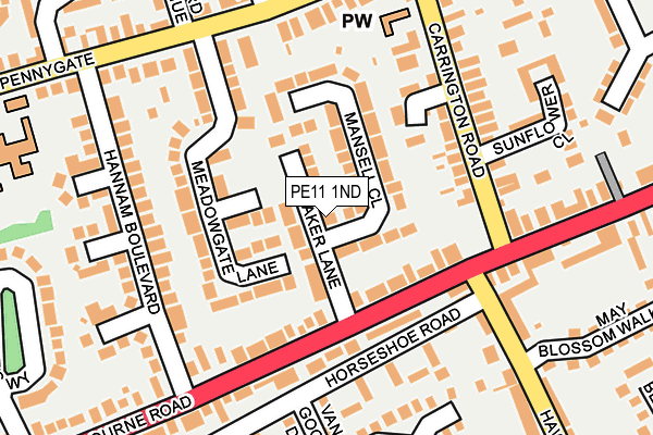 PE11 1ND map - OS OpenMap – Local (Ordnance Survey)